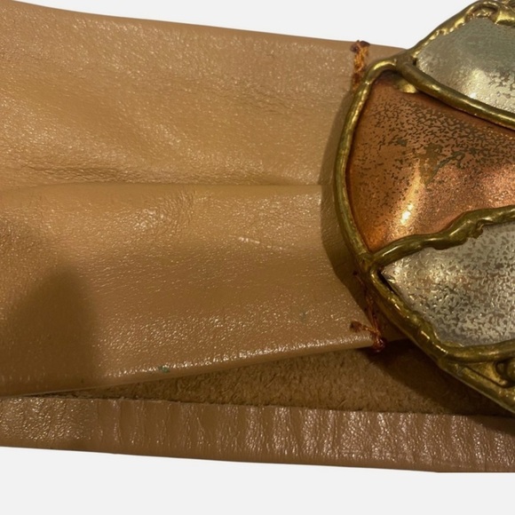 Vintage Women\'s Artisan Handmade Wide Waist Leather & Metal Statement Belt Boho main image 3